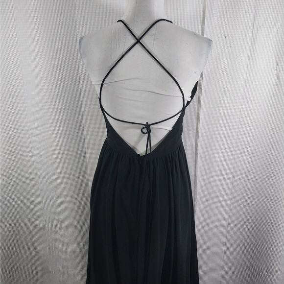 SOIEBLU! DELICIOUSLY DRAPEY BLACK CHIFFON GOLD BEADED/EMBROIDERED DRESS! SZ 10 - Picture 7 of 11